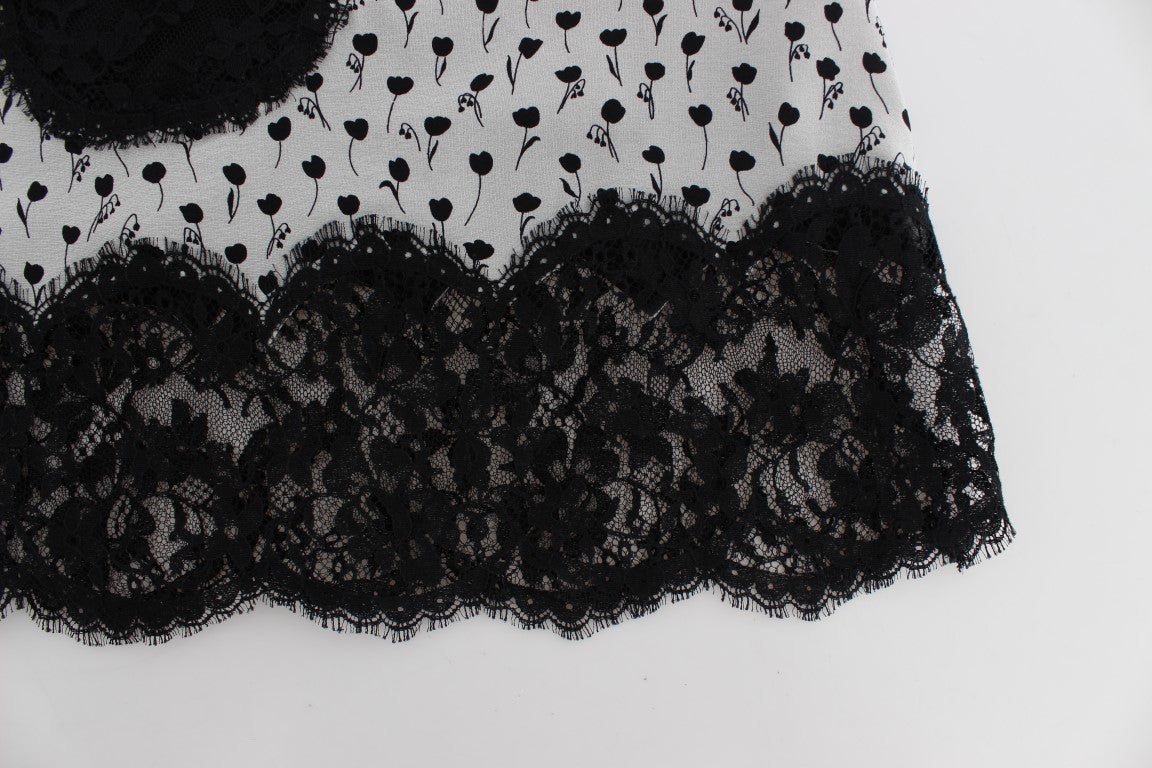 Schwarzes Seiden-Spitzen-Babydoll-Dessous-Oberteil
