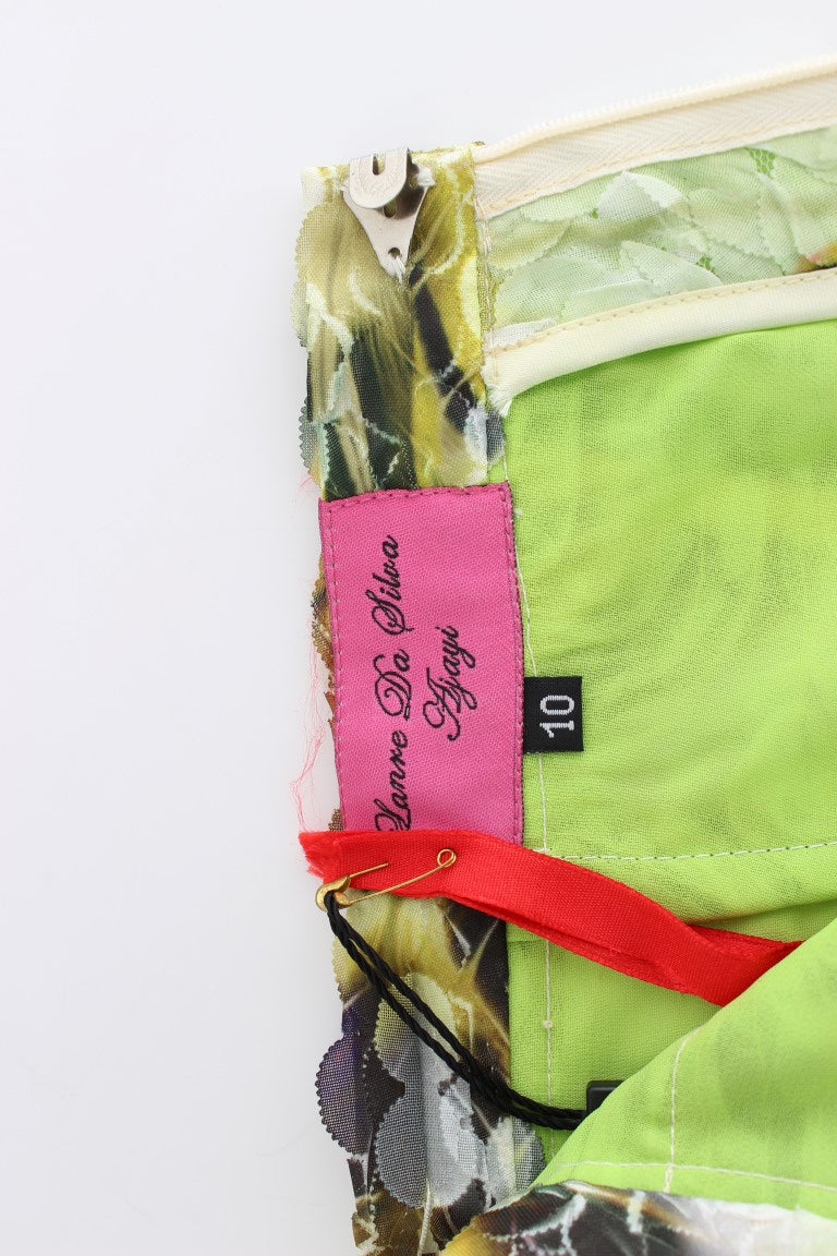 Bleistiftrock aus mehrfarbigem Organza