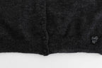 Gray Knit Wool Cardigan Sweater