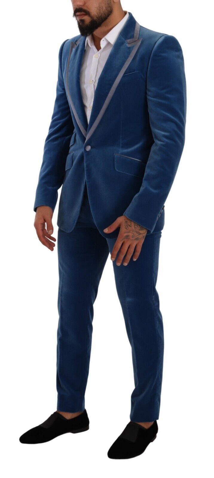 Blauer Samt-Anzug SICILIA Slim Fit, 2-teilig