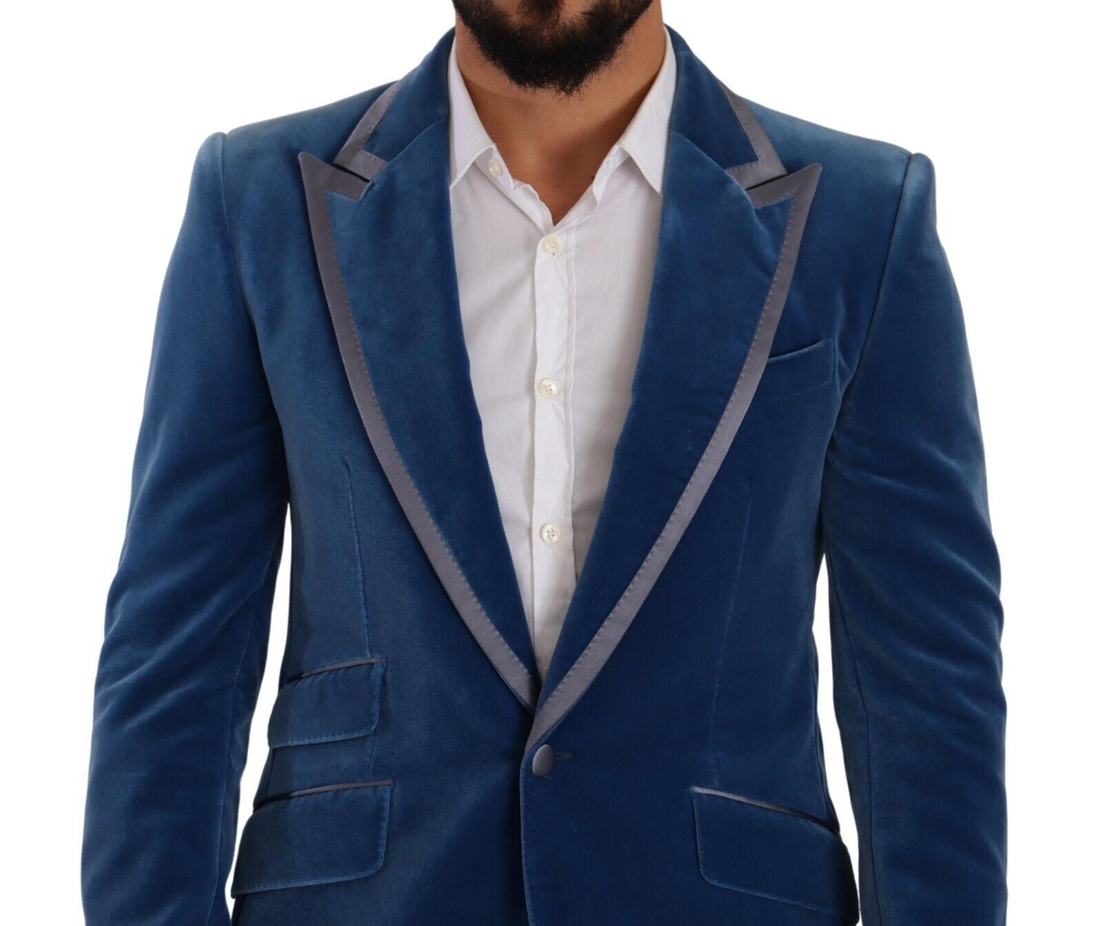 Blauer Samt-Anzug SICILIA Slim Fit, 2-teilig
