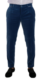 Blauer Samt-Anzug SICILIA Slim Fit, 2-teilig