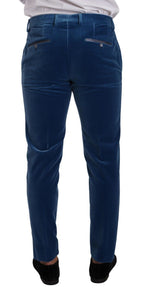 Blauer Samt-Anzug SICILIA Slim Fit, 2-teilig