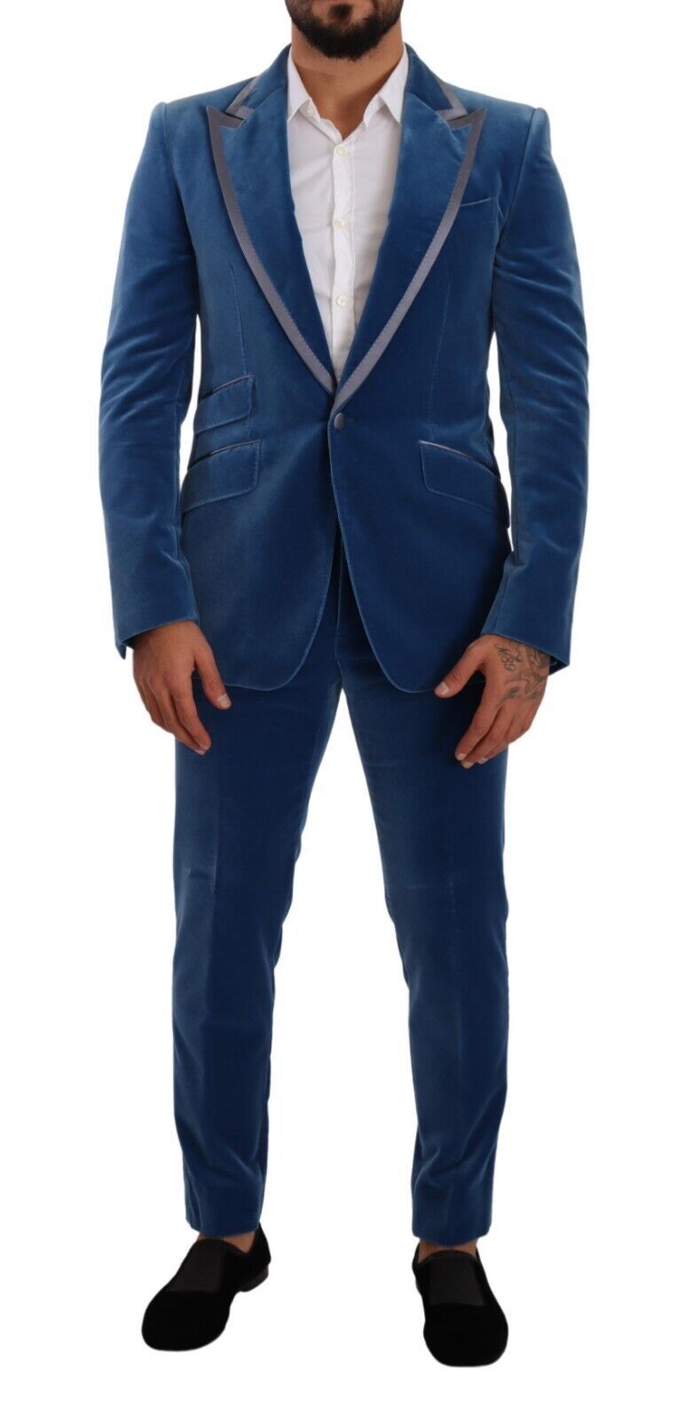 Blauer Samt-Anzug SICILIA Slim Fit, 2-teilig