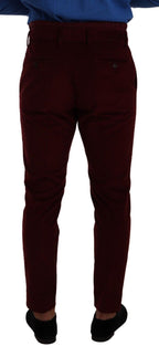 Bordeaux Samt Herren Anzugshose