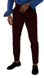 Bordeaux Samt Herren Anzugshose