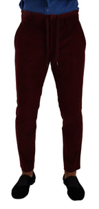Bordeaux Samt Herren Anzugshose