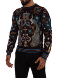 Bordeaux Kaschmir-Pullover mit DG Crown Stickerei