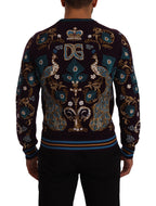 Bordeaux Kaschmir-Pullover mit DG Crown Stickerei