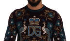 Bordeaux Kaschmir-Pullover mit DG Crown Stickerei