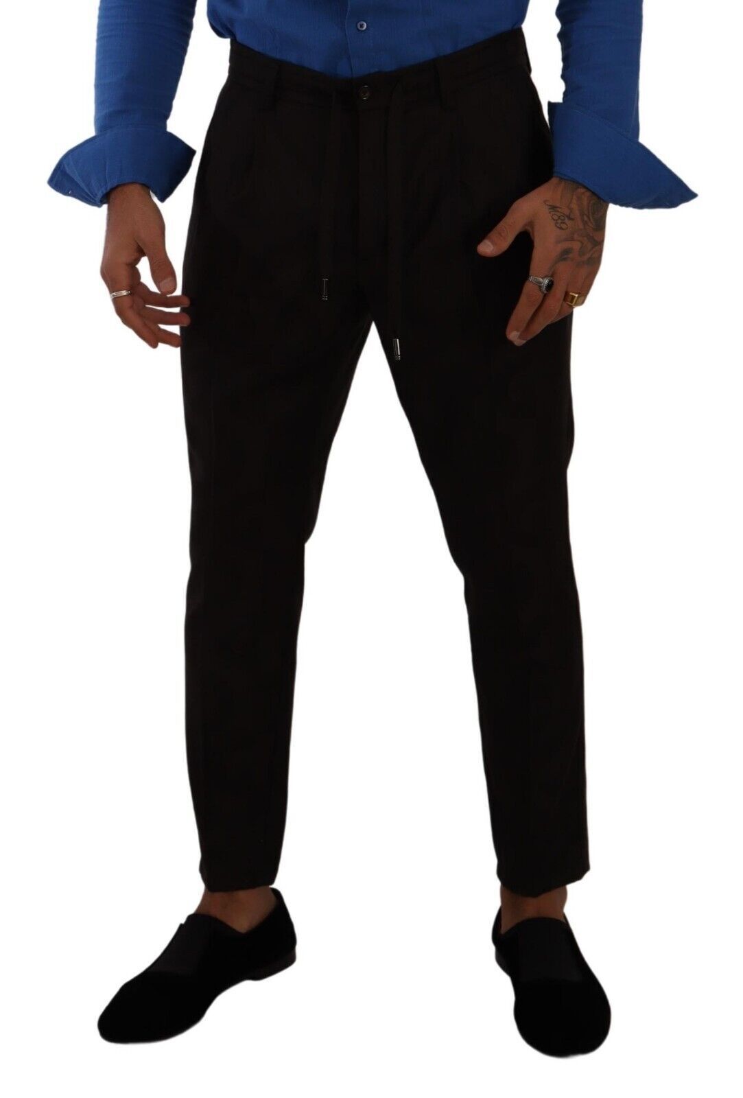 Bordeauxfarbene Skinny-Hose aus Wolle für Herren