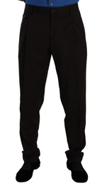 Brown Wool Skinny Formal Dress Pants