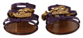 Lila Leder Devotion Ballerinas Sandalen Schuhe