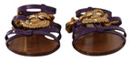 Lila Leder Devotion Ballerinas Sandalen Schuhe