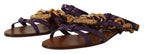 Lila Leder Devotion Ballerinas Sandalen Schuhe