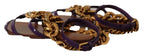 Lila Leder Devotion Ballerinas Sandalen Schuhe