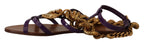 Lila Leder Devotion Ballerinas Sandalen Schuhe
