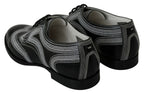 Schwarze Derby-Schuhe aus Leder mit weißen Schnürsenkeln