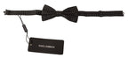 Schwarze Fliege aus 100 % Seide mit verstellbarem Nackenband