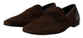 Schuhe Kleid Slipper Braun Leder Slipper