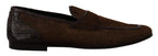Schuhe Kleid Slipper Braun Leder Slipper