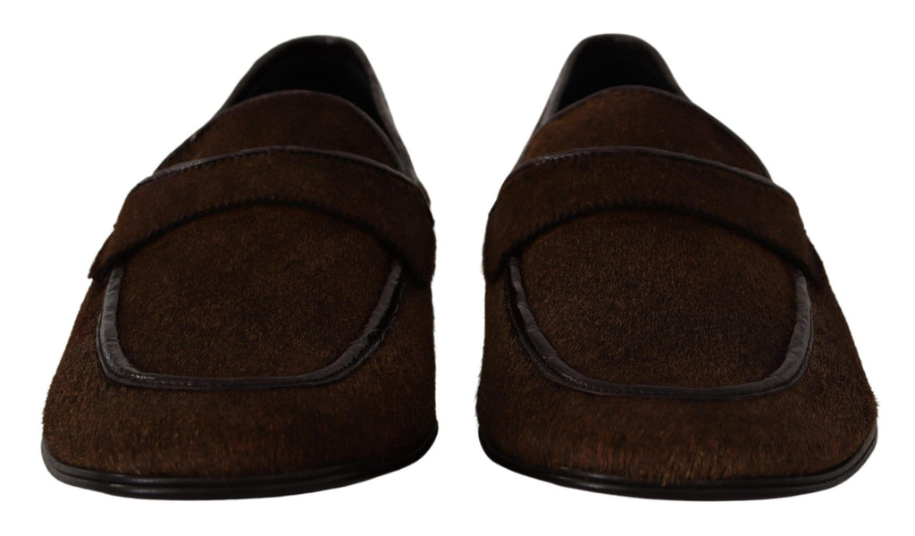 Schuhe Kleid Slipper Braun Leder Slipper