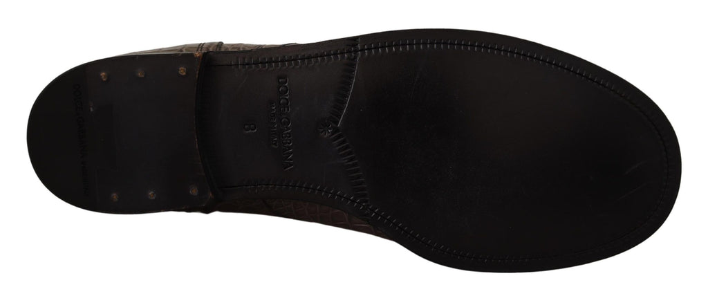Derby-Stiefel aus grauem Krokodilleder