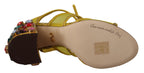 Gelbe Leder Crystal Ayers Sandalen Schuhe