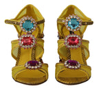 Gelbe Leder Crystal Ayers Sandalen Schuhe