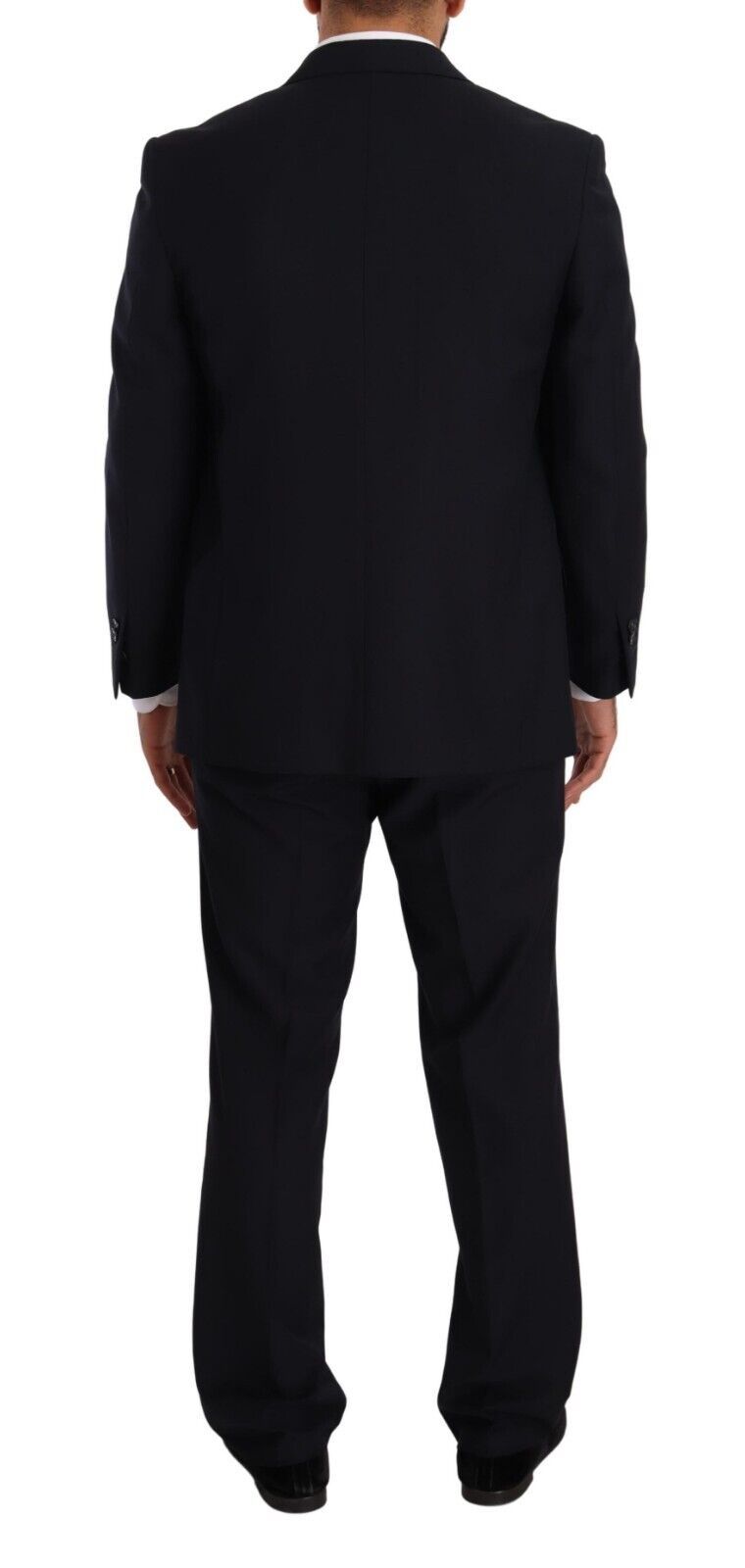 Blauer Polyester-Anzug, einreihig, formell