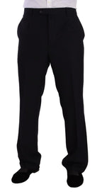 Blauer Polyester-Anzug, einreihig, formell