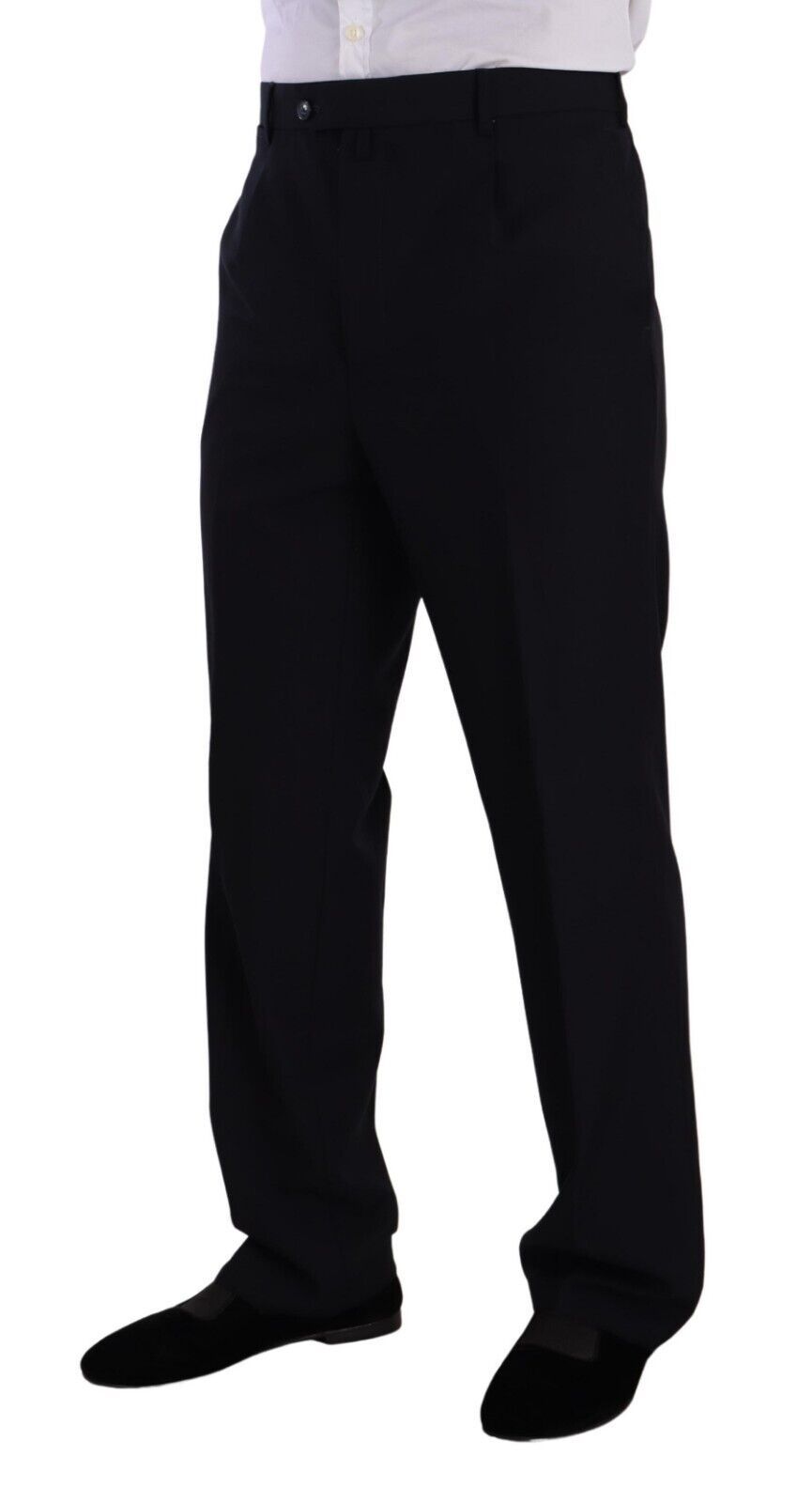Blauer Polyester-Anzug, einreihig, formell