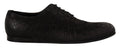 Oxford Herrenschuhe aus schwarzem Kaimanleder