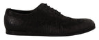 Oxford Herrenschuhe aus schwarzem Kaimanleder