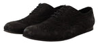 Oxford Herrenschuhe aus schwarzem Kaimanleder