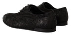 Oxford Herrenschuhe aus schwarzem Kaimanleder