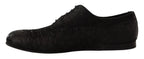 Oxford Herrenschuhe aus schwarzem Kaimanleder