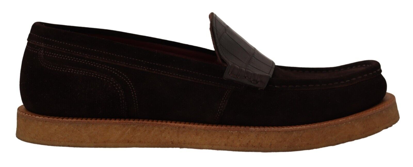 Scarpe mocassino basse in pelle scamosciata marrone