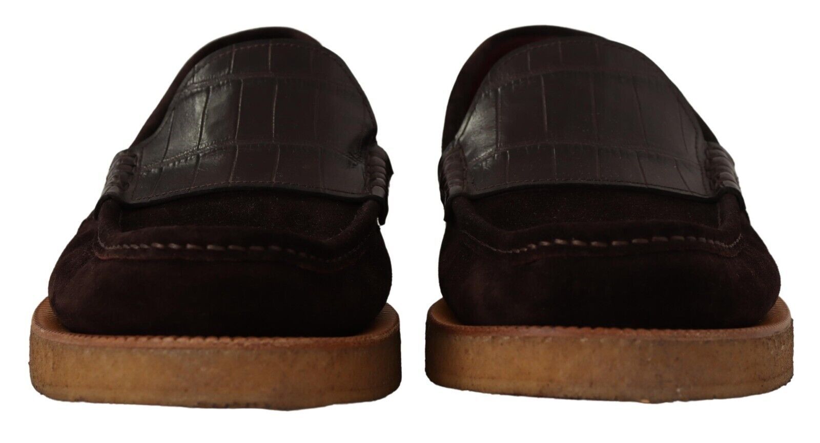 Scarpe mocassino basse in pelle scamosciata marrone