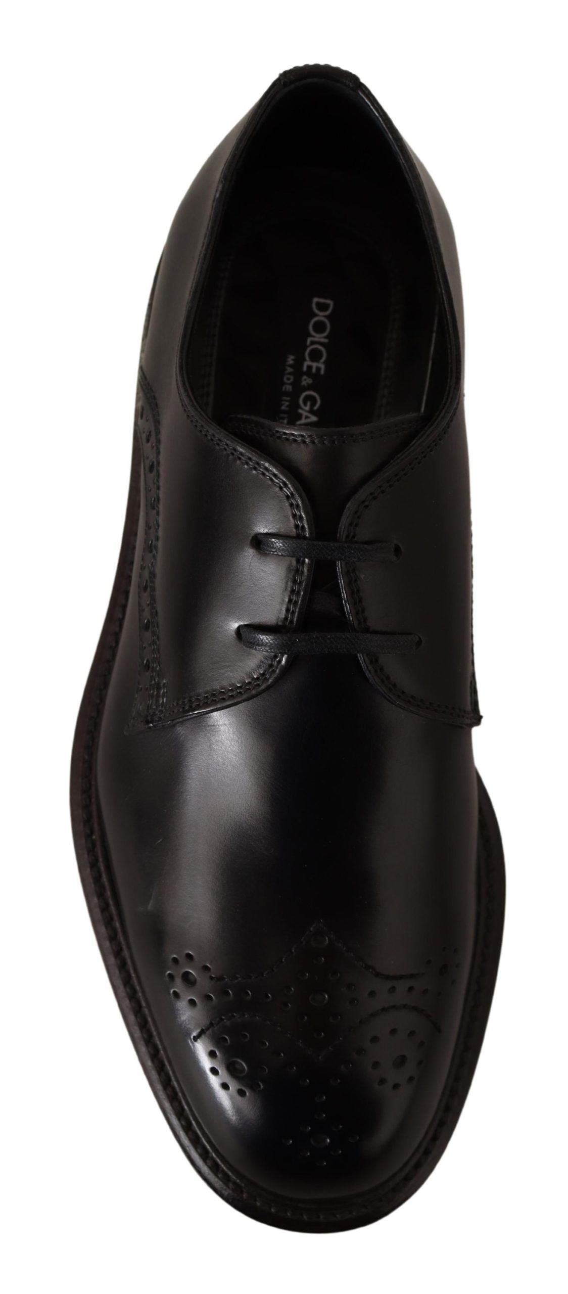 Derby-Schuhe aus schwarzem Leder