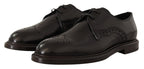 Derby-Schuhe aus schwarzem Leder