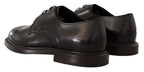 Derby-Schuhe aus schwarzem Leder