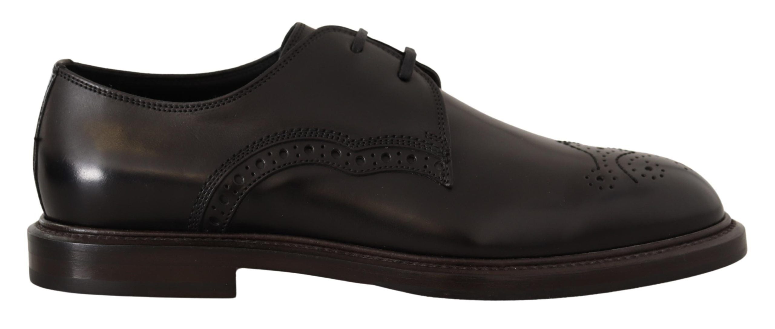 Derby-Schuhe aus schwarzem Leder
