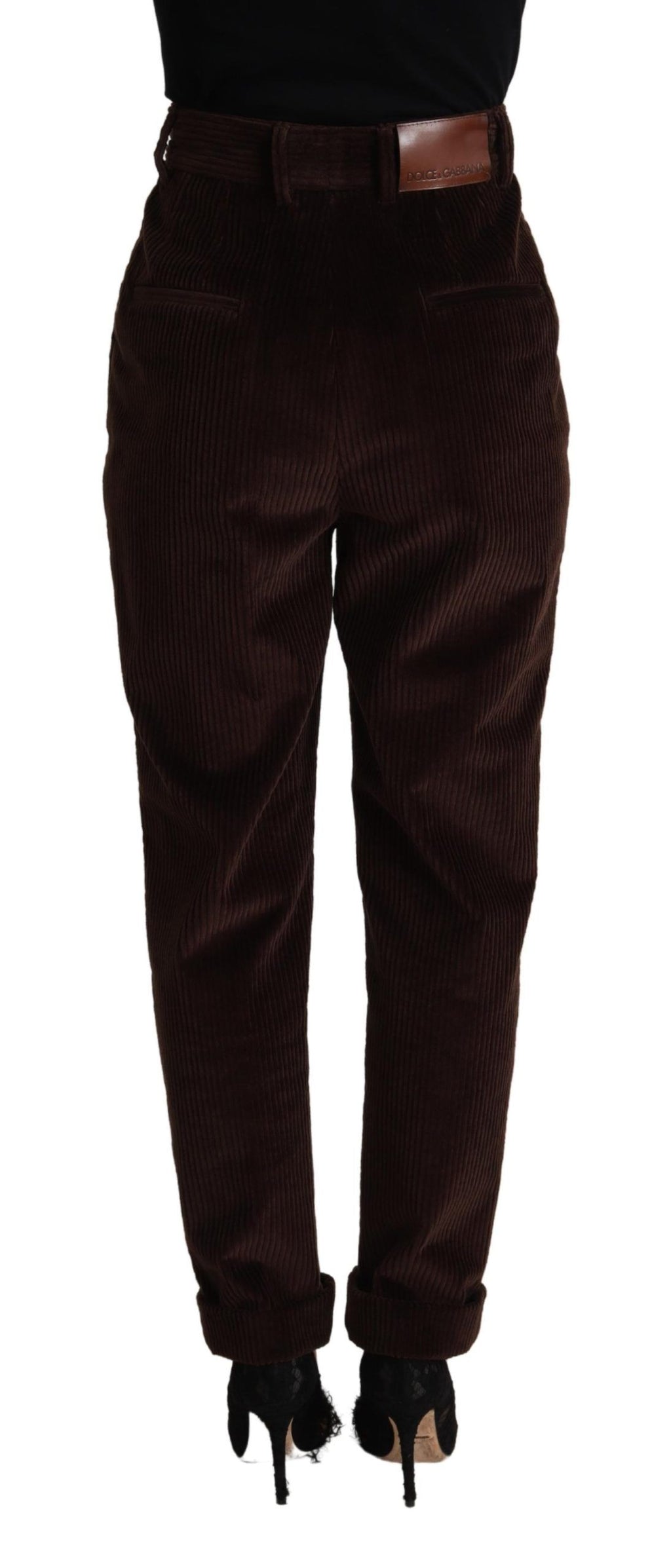 Bordeaux-Cordhose aus Baumwolle mit schmal zulaufendem Bein
