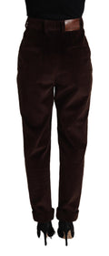 Bordeaux-Cordhose aus Baumwolle mit schmal zulaufendem Bein
