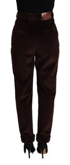Bordeaux-Cordhose aus Baumwolle mit schmal zulaufendem Bein