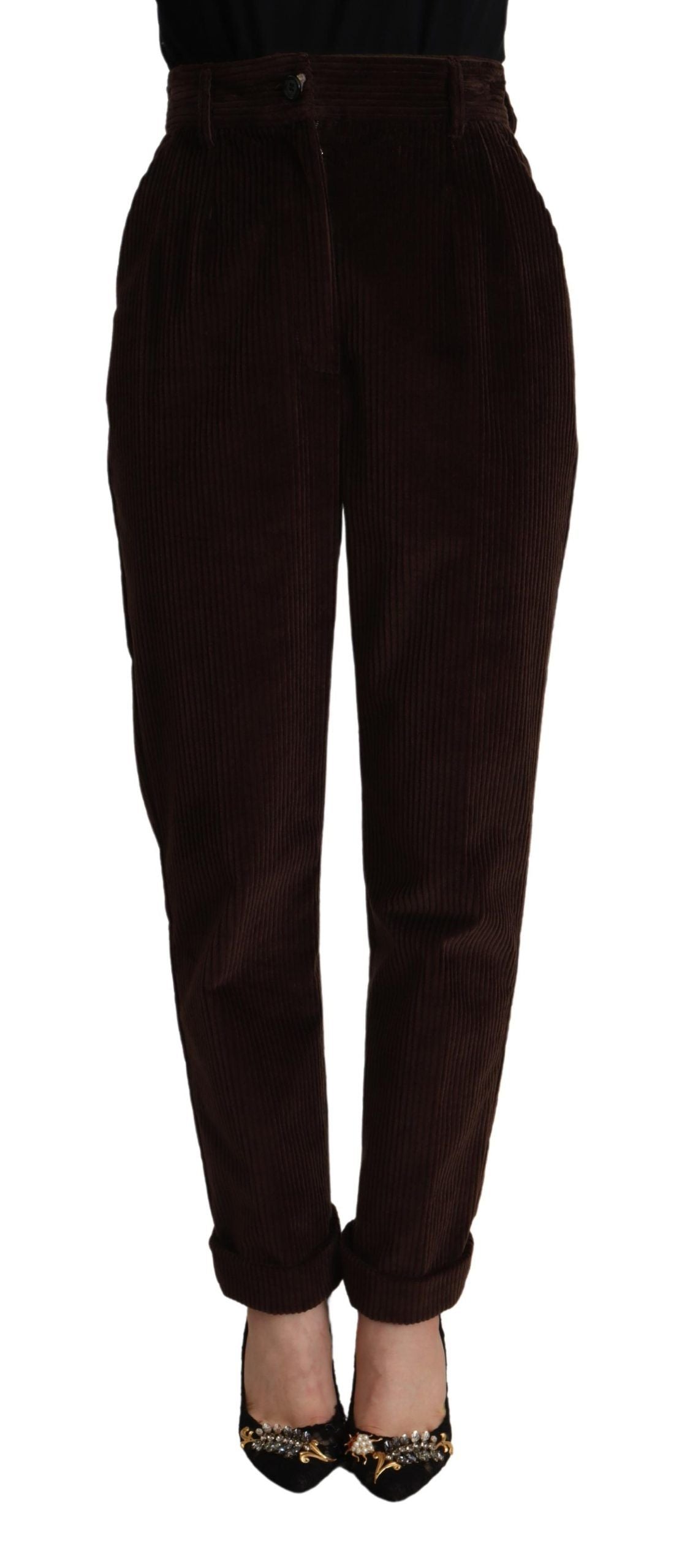 Bordeaux-Cordhose aus Baumwolle mit schmal zulaufendem Bein