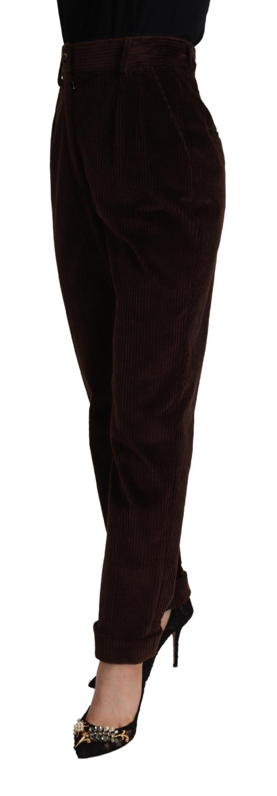 Bordeaux-Cordhose aus Baumwolle mit schmal zulaufendem Bein
