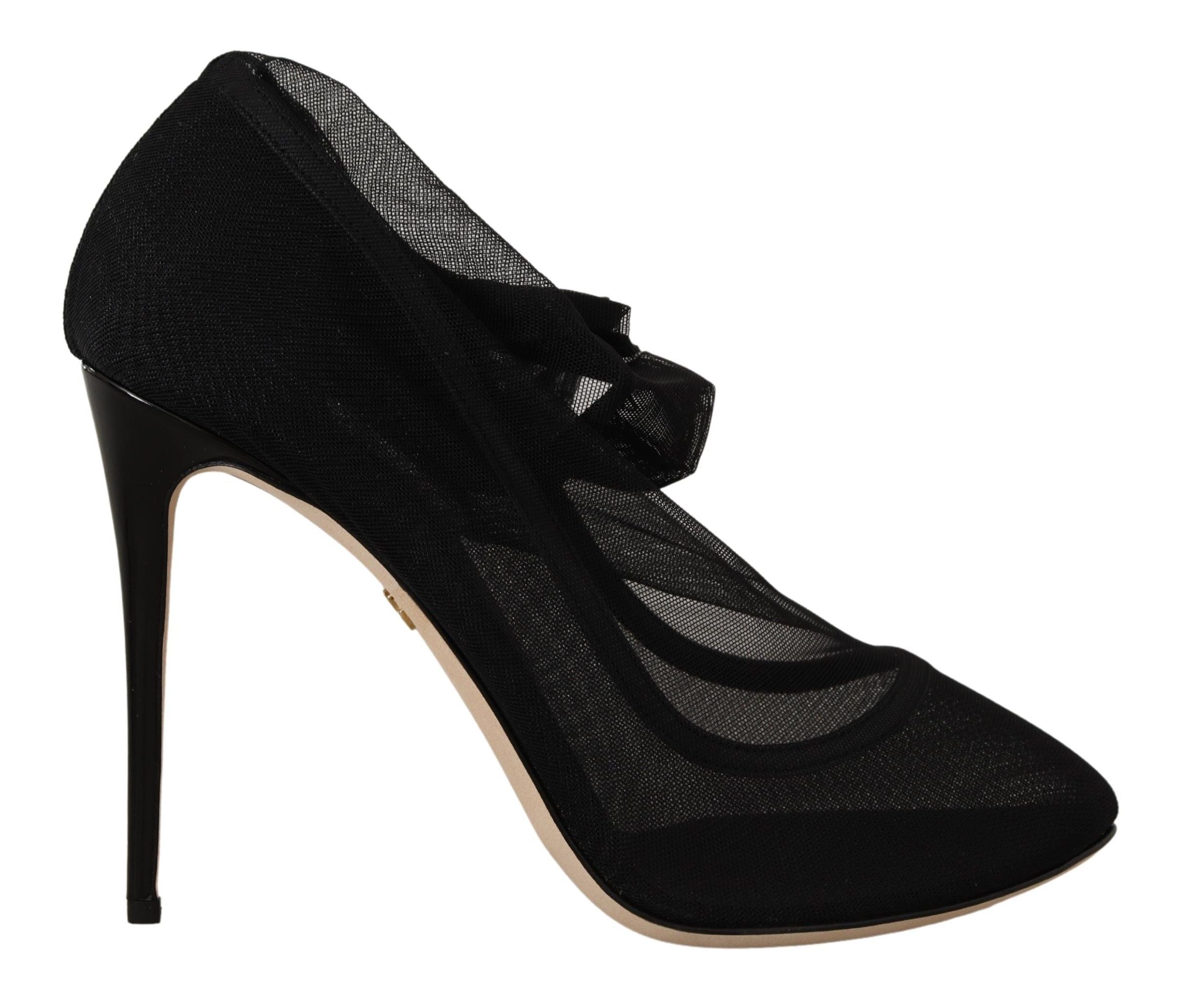Schwarze Stretch-Tüll-Stretch-Stiefel-Schuhe