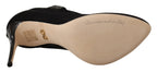 Schwarze Stretch-Tüll-Stretch-Stiefel-Schuhe